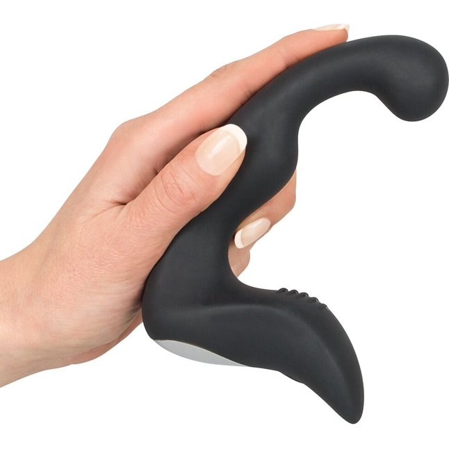 Черный перезаряжаемый стимулятор простаты с вибрацией - 14,6 см - Rebel. Фотография 4.