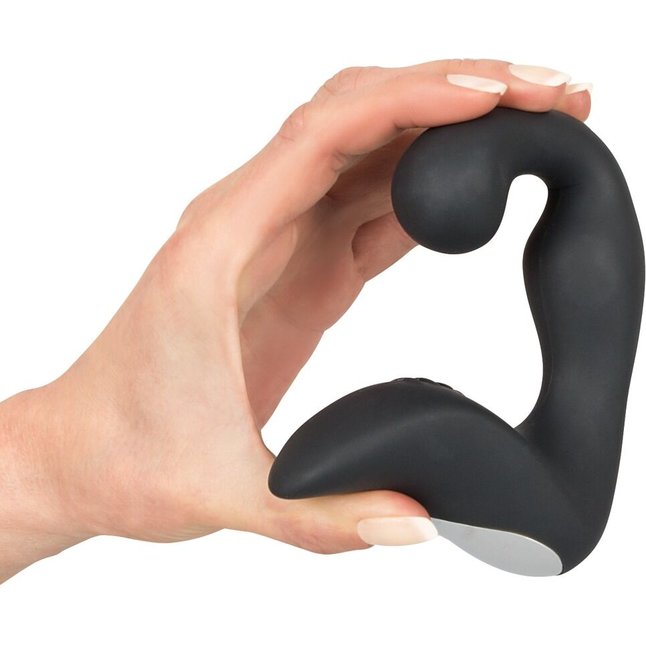 Черный перезаряжаемый стимулятор простаты с вибрацией - 14,6 см - Rebel. Фотография 5.
