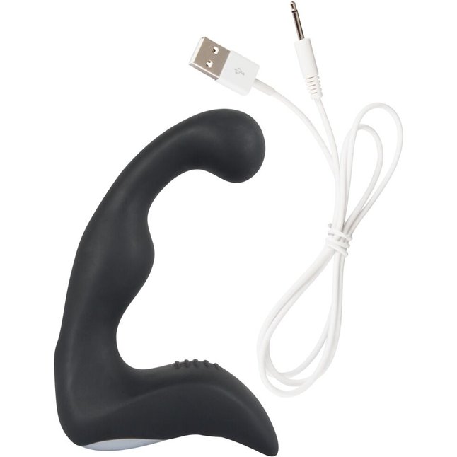 Черный перезаряжаемый стимулятор простаты с вибрацией - 14,6 см - Rebel. Фотография 6.