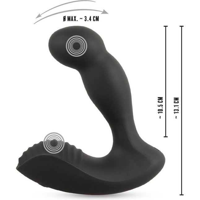 Черный вибростимулятор простаты RC Prostate Massager - 13,1 см - Rebel. Фотография 9.