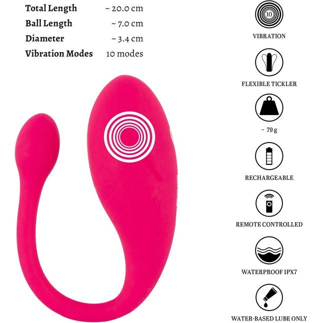 Розовое виброяйцо KORAL RC Love Ball - Beau coeur. Фотография 9.