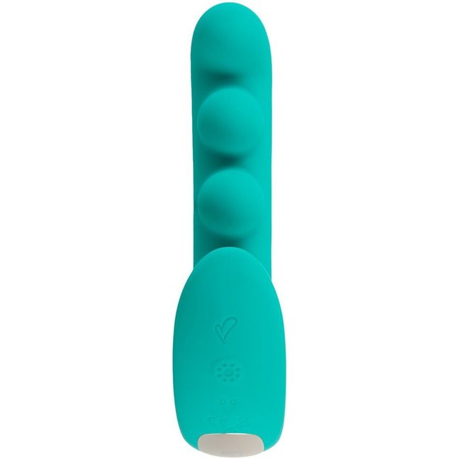 Зеленый вибратор SYLORA Unique Beads Vibrator - 17 см - Beau coeur. Фотография 3.