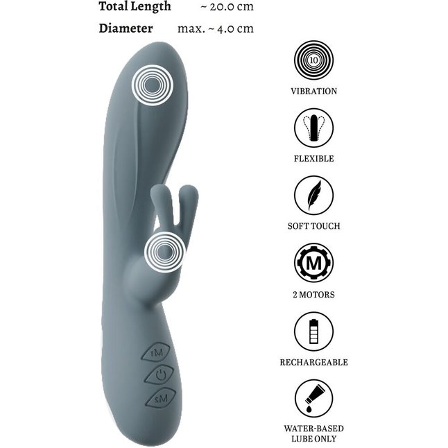 Силиконовый вибратор-кролик VELINA Rabbit Vibrator - 20 см - Beau coeur. Фотография 8.