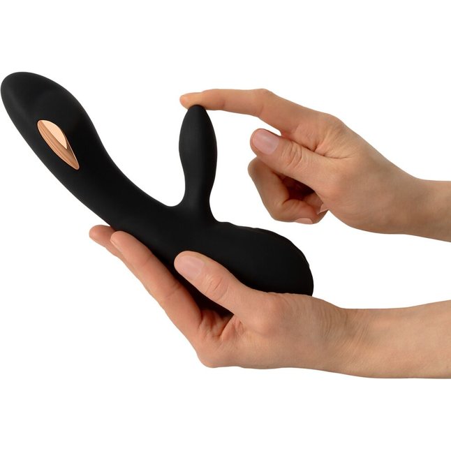 Черный вибратор-кролик с электростимуляцией E-Stim Rabbit Vibrator - 20,5 см - XOUXOU. Фотография 6.