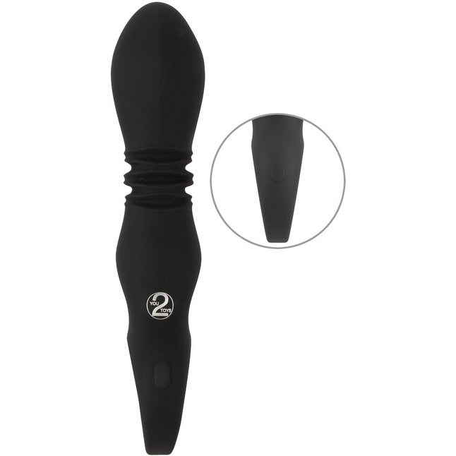 Черный вибратор с мощной поступательной стимуляцией Strong Thrusting Vibrator - Eternal. Фотография 5.