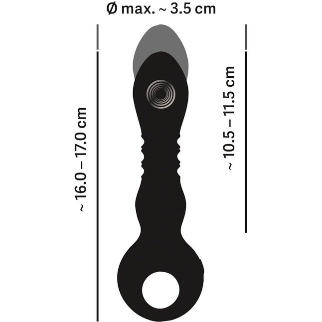 Черный вибратор с мощной поступательной стимуляцией Strong Thrusting Vibrator - Eternal. Фотография 7.