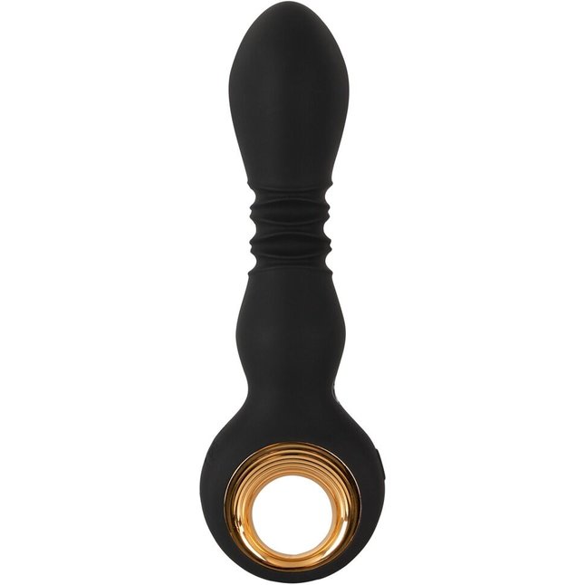 Черный вибратор с мощной поступательной стимуляцией Strong Thrusting Vibrator - Eternal
