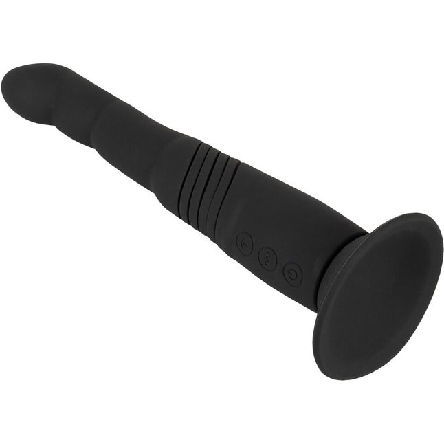 Черный вибратор с поступательными движениями G and P-Spot Thrusting Vibrator - 23 см - Couples Choice. Фотография 7.