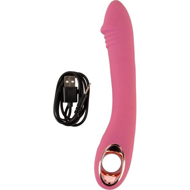 Розовый тонкий вибратор для точки G Slim G-Spot Rose - 21,4 см - You2Toys. Фотография 8.