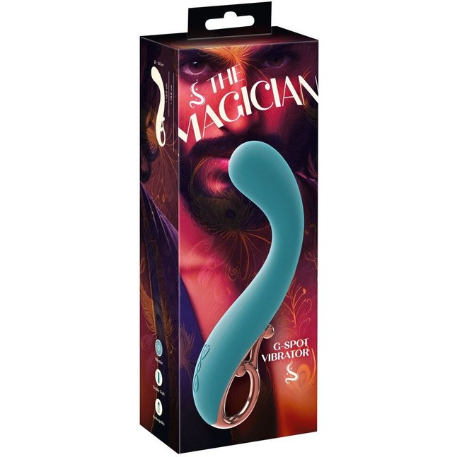Бирюзовый вибратор для точки G The Magician G-Spot Vibrator - 19 см - You2Toys. Фотография 2.