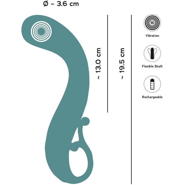 Бирюзовый вибратор для точки G The Magician G-Spot Vibrator - 19 см - You2Toys. Фотография 8.