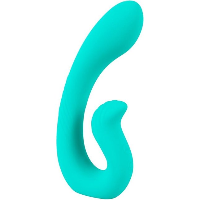 Бирюзовый вибратор NAIRA Dual Heads Vibrator - 17,5 см - Beau coeur. Фотография 3.