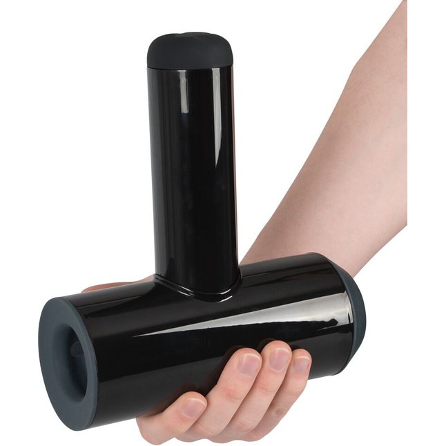 Черный мастурбатор с удобной ручкой Masturbator with 2 Functions - Rebel. Фотография 6.