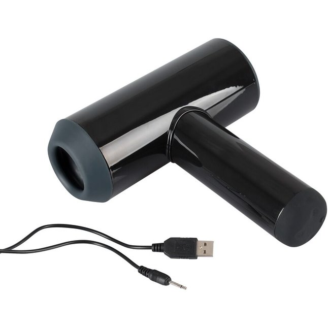 Черный мастурбатор с удобной ручкой Masturbator with 2 Functions - Rebel. Фотография 7.