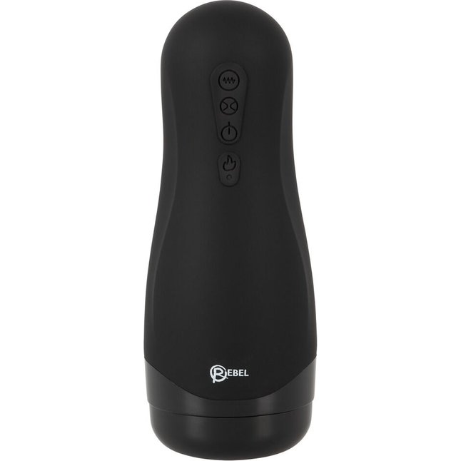 Черный вибромастурбатор с подогревом Masturbator with 3 Functions - Rebel