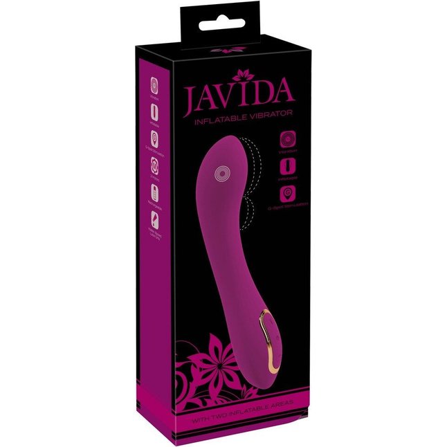 Лиловый вибратор с функцией расширения Inflatable Vibrator - 21,1 см - JAVIDA. Фотография 2.