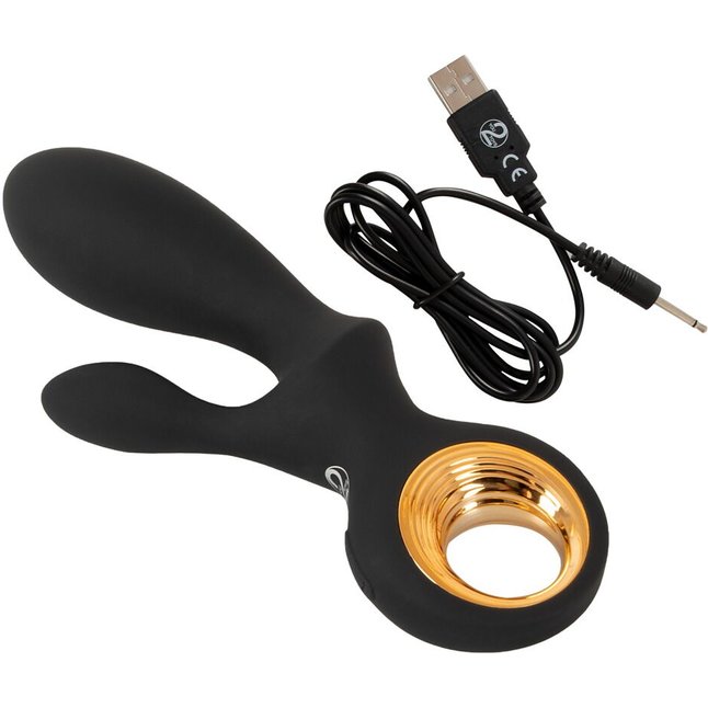 Черный вибратор-кролик с функцией расширения Inflatable Rabbit Vibrator - 18,3 см - Eternal. Фотография 10.