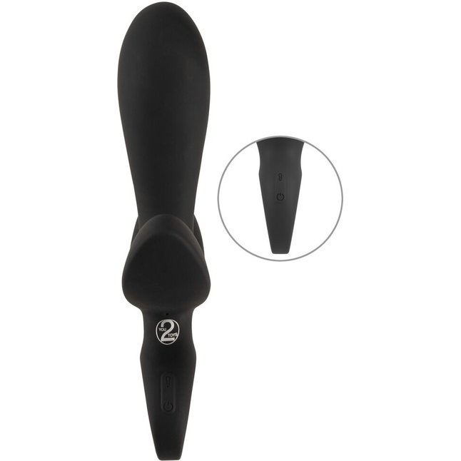 Черный вибратор с функцией расширения Inflatable Triple Vibrator - 18,9 см - Eternal. Фотография 4.