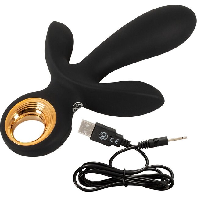 Черный вибратор с функцией расширения Inflatable Triple Vibrator - 18,9 см - Eternal. Фотография 7.