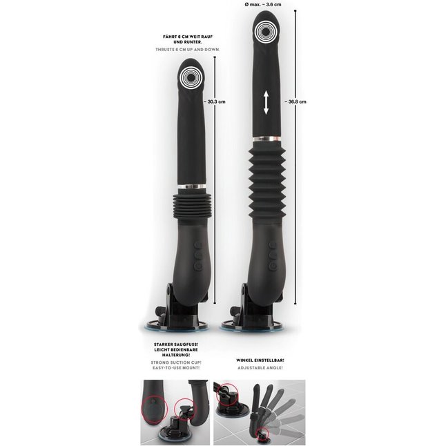 Черная секс-машина с пультом ДУ RC Fucking Machine 2.0 - You2Toys. Фотография 7.