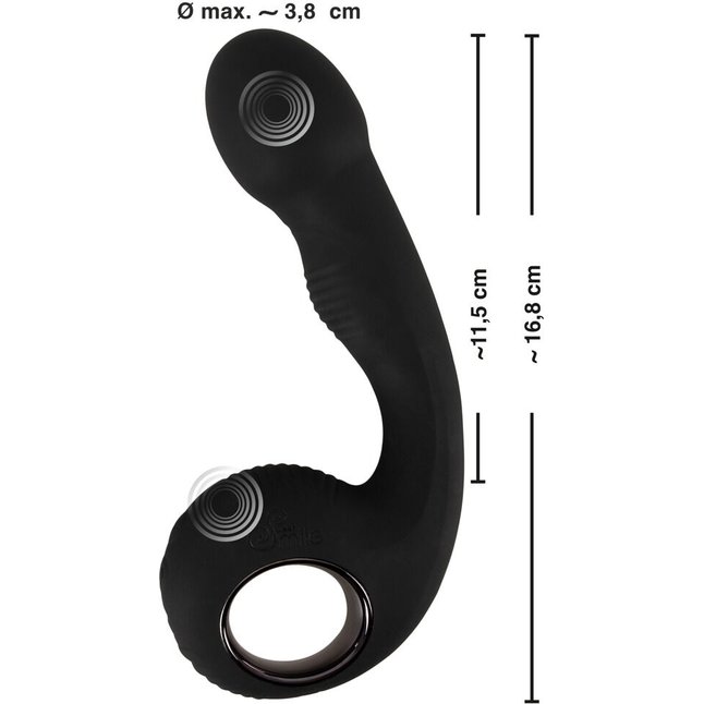 Черный силиконовый вибратор G P-Spot Vibrator - 16,8 см - Black Velvets. Фотография 10.