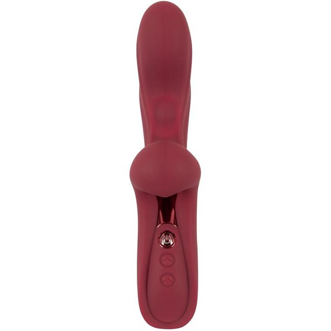 Малиновый вибратор-кролик с функцией постукивания 2 Function Rabbit Vibrator - 22,3 см - JAVIDA. Фотография 6.