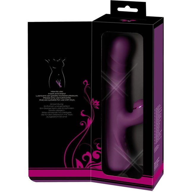 Фиолетовый вибратор-кролик с функцией постукивания и фрикциями 3 Function Rabbit Vibrator - 23,7 см - JAVIDA. Фотография 3.