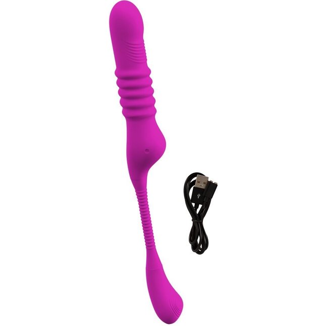 Лиловый вибратор 3 Function Vibrator с функцией фрикций и постукиванием - JAVIDA. Фотография 11.