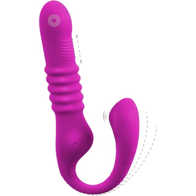 Лиловый вибратор 3 Function Vibrator с функцией фрикций и постукиванием - JAVIDA. Фотография 12.