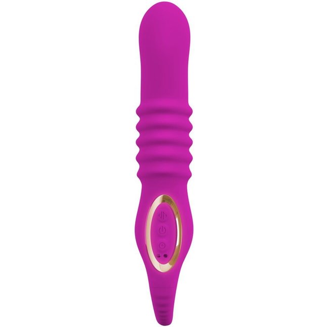 Лиловый вибратор 3 Function Vibrator с функцией фрикций и постукиванием - JAVIDA. Фотография 5.