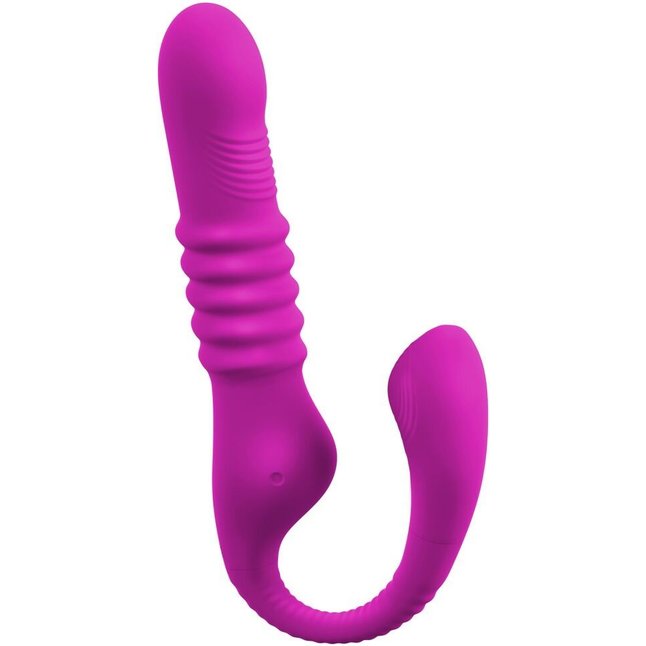 Лиловый вибратор 3 Function Vibrator с функцией фрикций и постукиванием - JAVIDA