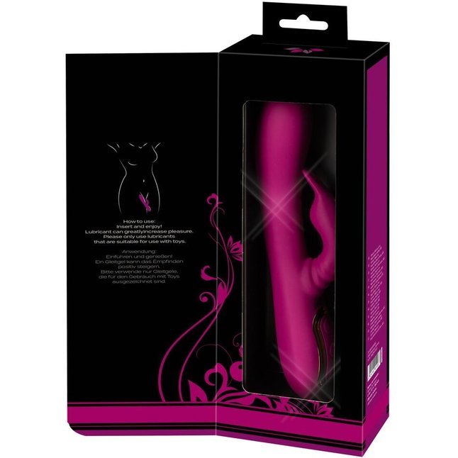 Фиолетовый вибратор 3 Function Vibrator с вращением бусин - 23 см - JAVIDA. Фотография 3.