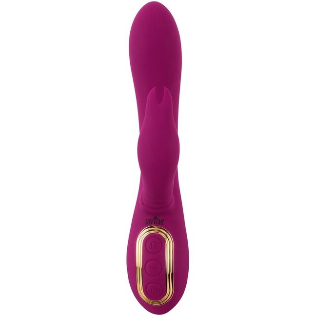 Фиолетовый вибратор 3 Function Vibrator с вращением бусин - 23 см - JAVIDA. Фотография 4.