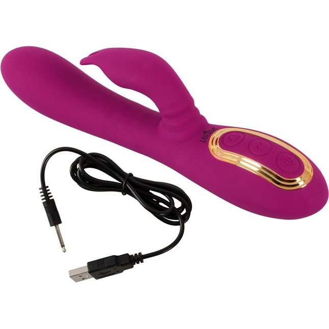 Фиолетовый вибратор 3 Function Vibrator с вращением бусин - 23 см - JAVIDA. Фотография 9.