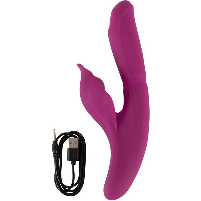 Лиловый вибратор-кролик 4 Function Vibrator - 24 см - JAVIDA. Фотография 10.