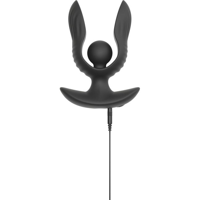 Черная расширяющаяся анальная пробка с вибрацией RC Inflatable Expander Plug with Vibration - Anos. Фотография 11.