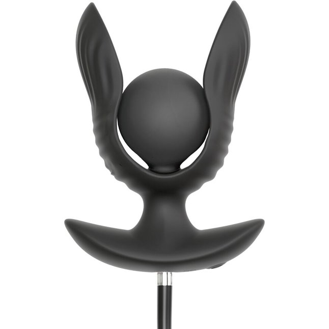 Черная расширяющаяся анальная пробка с вибрацией RC Inflatable Expander Plug with Vibration - Anos. Фотография 6.