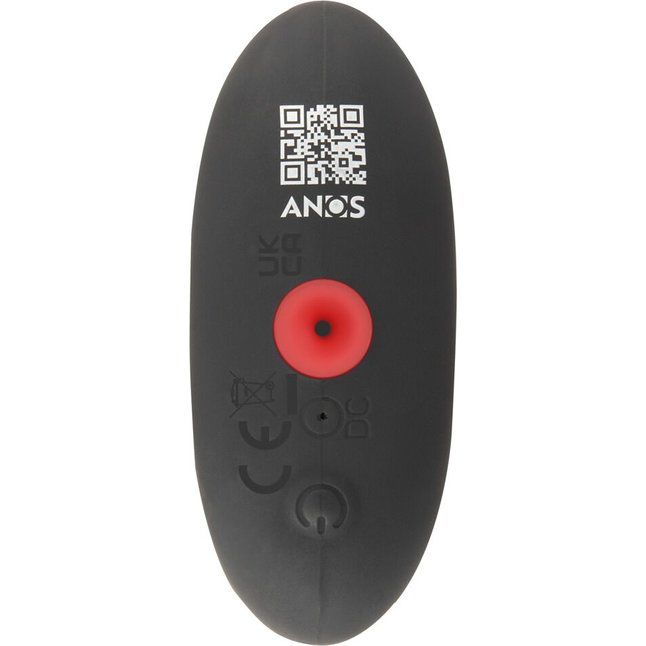 Черная расширяющаяся анальная пробка с вибрацией RC Inflatable Expander Plug with Vibration - Anos. Фотография 9.