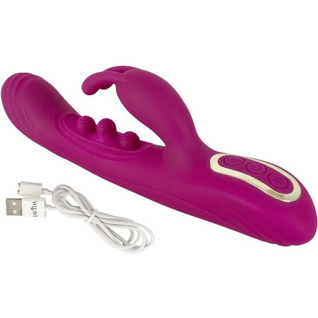 Лиловый вибратор-кролик 2 Function Vibrator Squirting - 22,5 см - JAVIDA. Фотография 10.