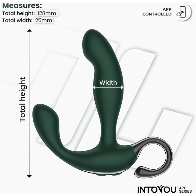 Зеленый вибромассажёр простаты Greeny - 12,8 см. Фотография 4.