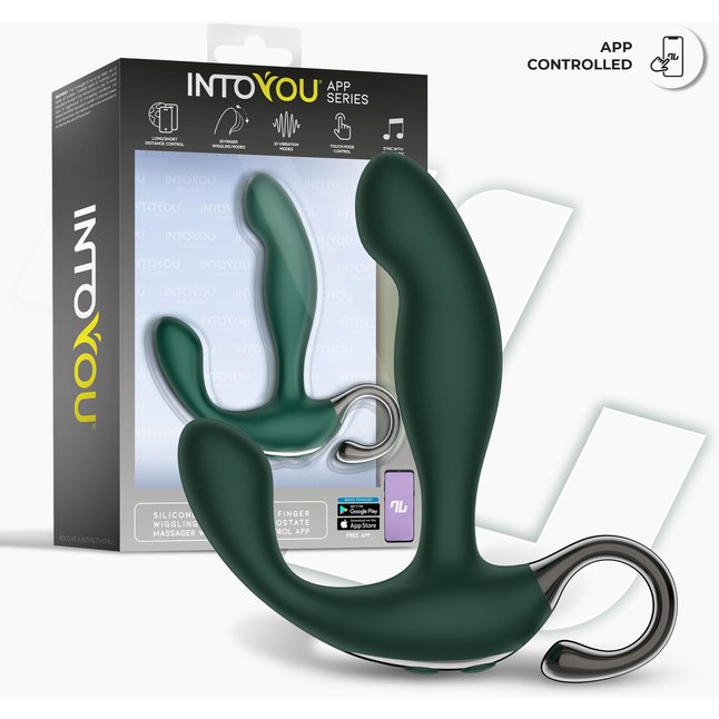 Зеленый вибромассажёр простаты Greeny - 12,8 см