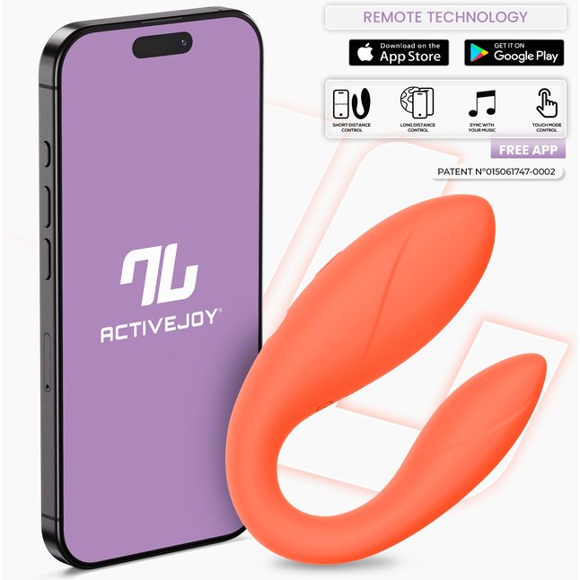 Коралловый интерактивный вибромассажёр для пар Couple Toy Salmon. Фотография 2.