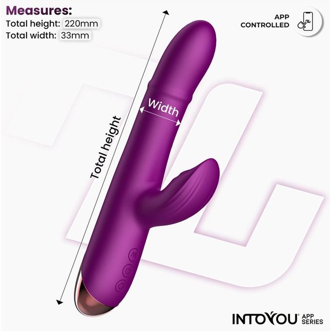 Фиолетовый интерактивный вибратор-кролик с кольцом из бусин и пульсацией Sendel. Фотография 7.