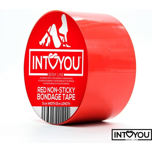 Красный скотч для фиксации Non-Sticky Bondage Tape - 15 м