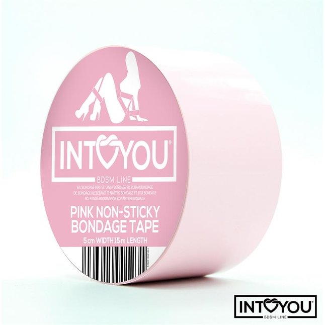 Розовый скотч для фиксации Non-Sticky Bondage Tape - 15 м