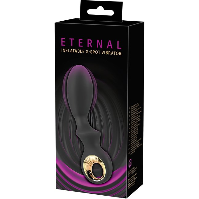 Черный вибратор для точки G с функцией расширения - 18,1 см - Eternal. Фотография 2.