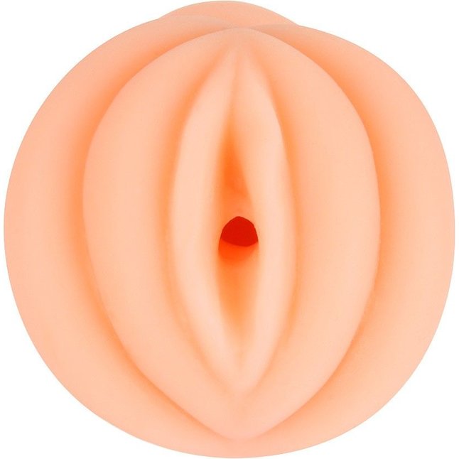 Телесный мастурбатор-вагина с эрекционными кольцами в комплекте. Фотография 4.