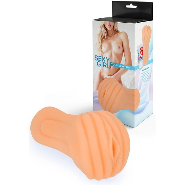 Эластичный мастурбатор в виде вагины телесного цвета