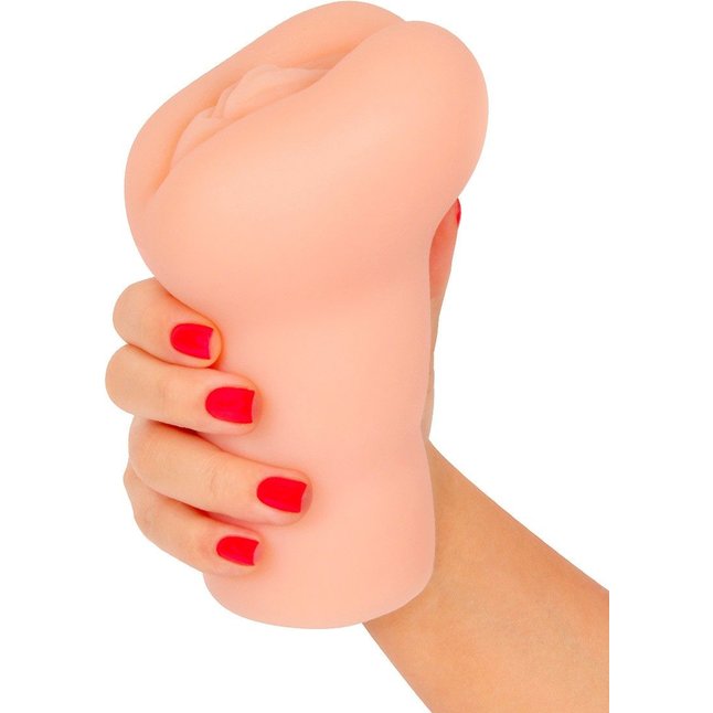 Телесный мастурбатор-вагина с 2 эрекционными кольцами в комплекте. Фотография 7.