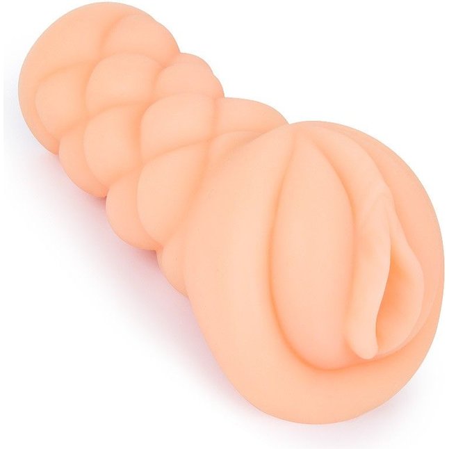Телесный мастурбатор-вагина с вибропулей и эрекционными кольцами в комплекте. Фотография 2.